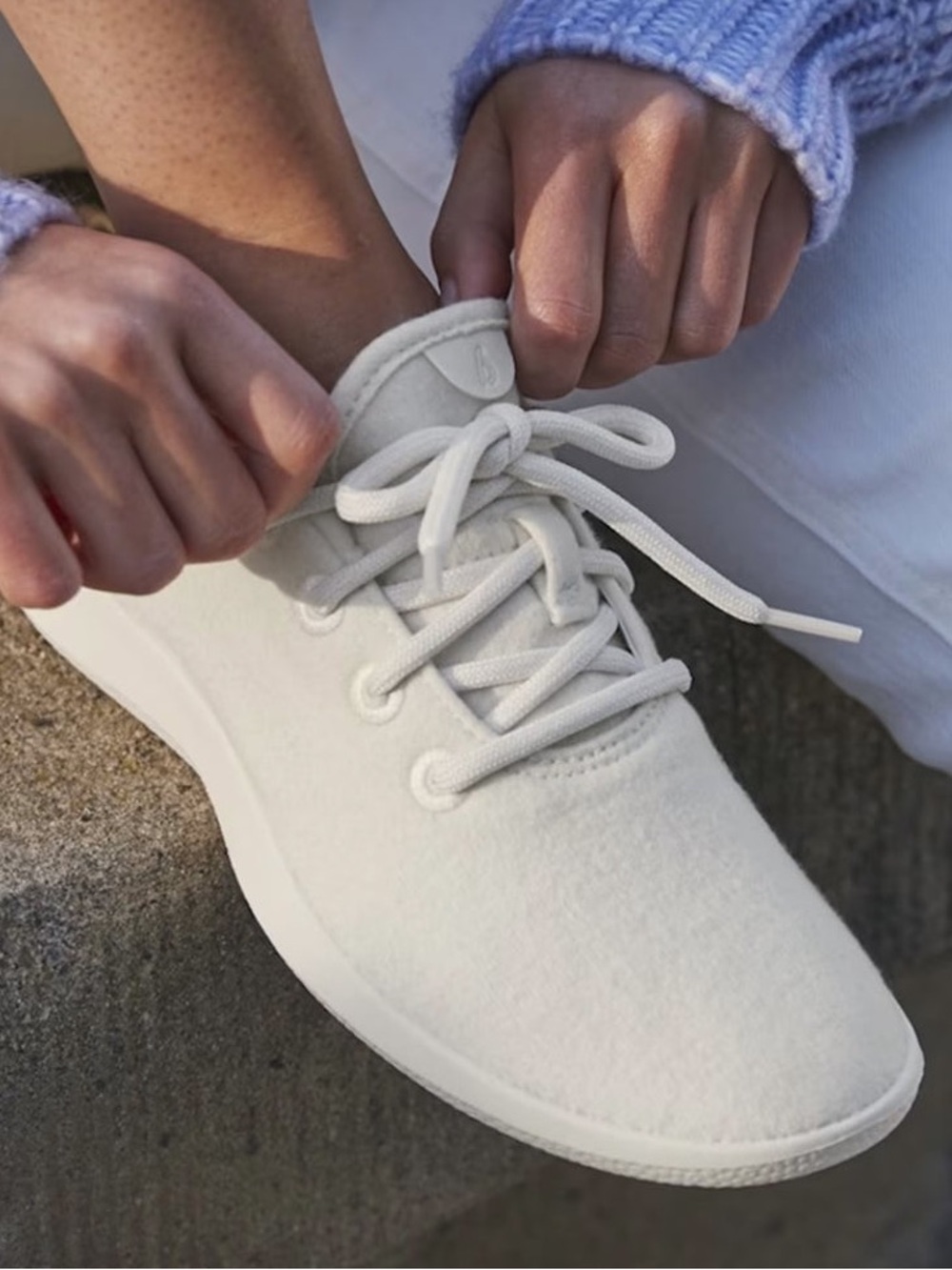 allbirds Allbirds Wool Runners Cream Fine Merino Lace-Up Sneakers Sz 8W K-Pop